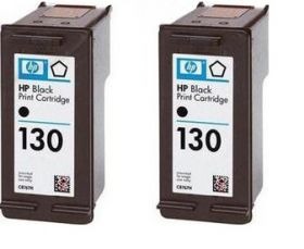 Картридж для HP Deskjet 5743, 6523, 6543, 6843, Photosmart 2613, 2713, 8153, 8453, Officejet 6313, 7213, 7313, 7413 (C9504HE №130) (черный) (2 шт)
